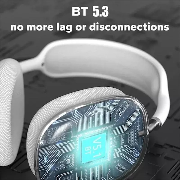 P9 Pro Max Støydempende Øretelefoner – Bluetooth 5.3 Trådløs Mikrofon for iPhone & iPad blue