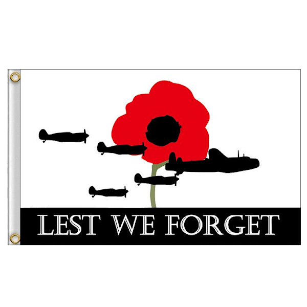 Lest We Forget Flag, 3 X 5 Ft Lest We Forget Flag For Veterans Memorial Day, Remembrance Day Poppy Flag Banner Lest We Forget Flag B