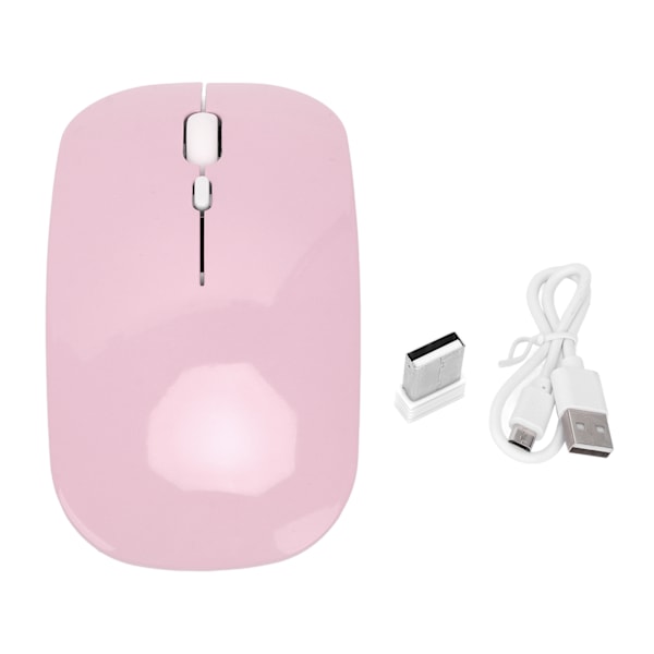 2.4G Trådlös Mus 2 Lägen 1600 DPI Bärbar Optisk Mus med USB Nano-mottagare för Kontor Hem Bärbar Dator PC Telefon Rosa