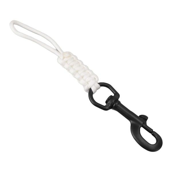Håndvævet Dykker-Lanyard Anti-Tabt Rem Under Vand Sikkerhedstov Med Rustfrit Stål Klips Hvid