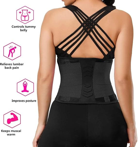 (L, sort) Mave slankebælte til kvinder og mænd—ht