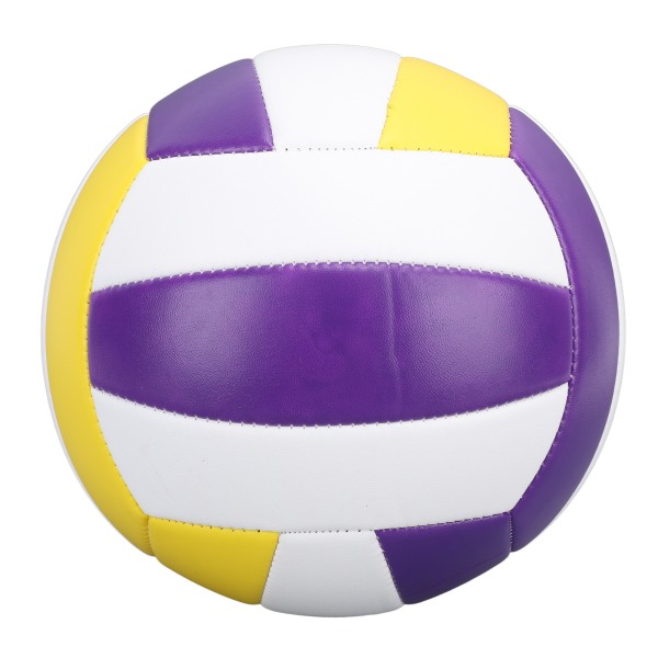 Lilla og gul størrelse 5 PVC-volleyball - ideell for nybegynnere, innendørs og utendørs trening