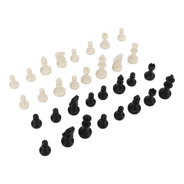Only Chess Pieces PS Plastic Replacement Mini Chess Figures 49mm Height King for Party Relaxation (Black White)