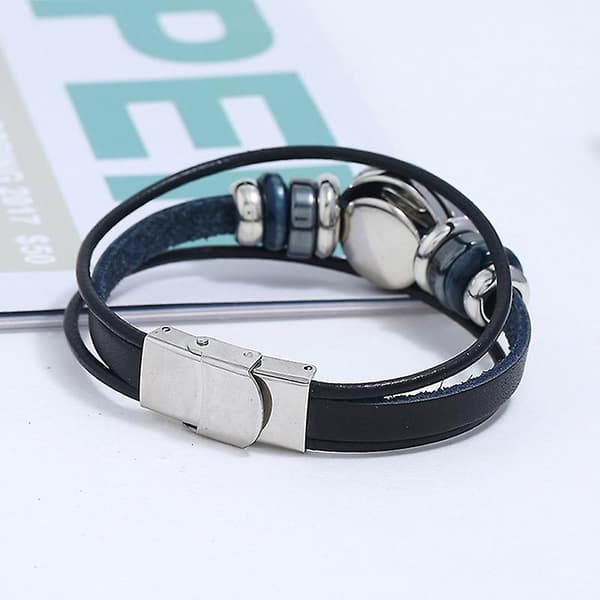 12 konstellationer handvävd flätad läder retro stjärntecken berlocker armband E