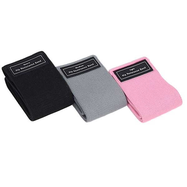 3 st Resistance Band Elastiska Hög Draghållfasthet Träningsband för Ben Rumpa för Knäböj Höftträning Rosa, Grå, Svart