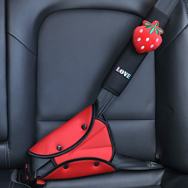 Sød Strawberry Bilselepude til børn - Blød og tyk sikkerhedssele i polyester til bil