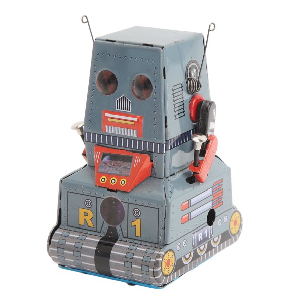 Retro Clockwork Wind Up Robot Toy - Klassisk tinn vintage rekvisitter for fotografering, samling, jul, bursdagsgave