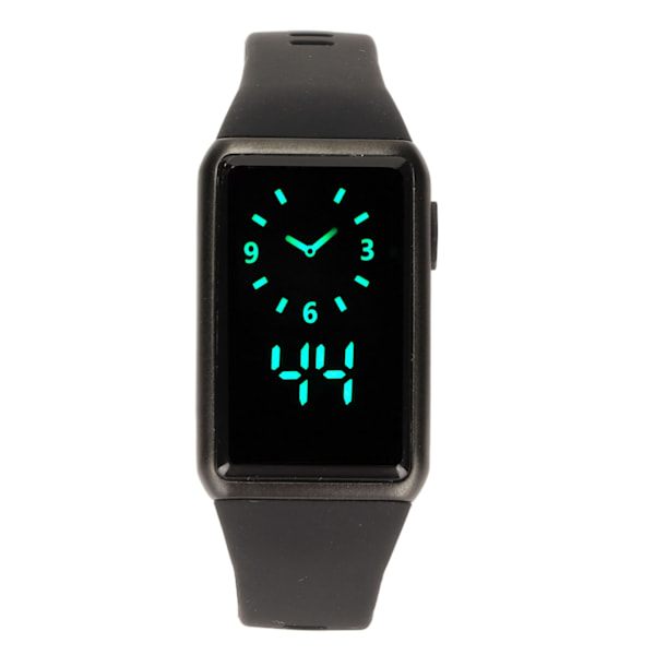 Smart Watch Legering Silikone Glas 210mah 30m Vandtæt LED Fitnessur til Familievenlige Kolleger Sort Rem Sort Skal