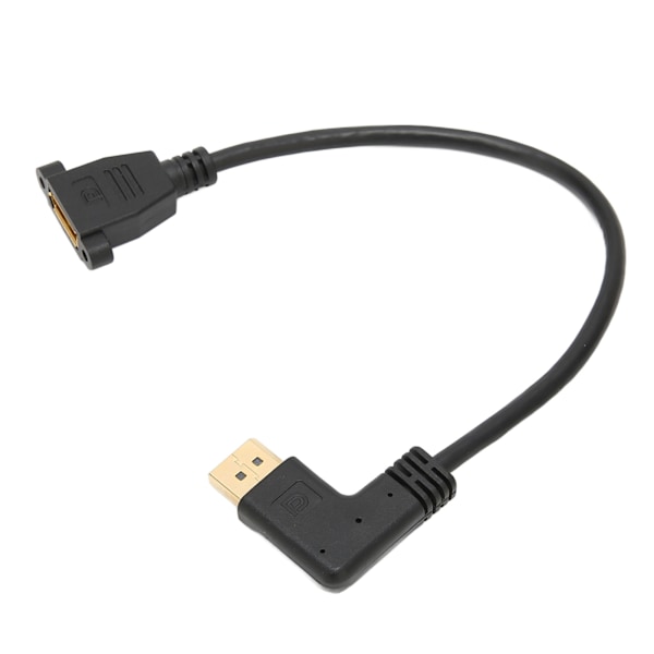 Rett vinkel DisplayPort-kabel Dobbel hull låsbar type 4K HD 90 graders albue DisplayPort-adapter for DP 1.2