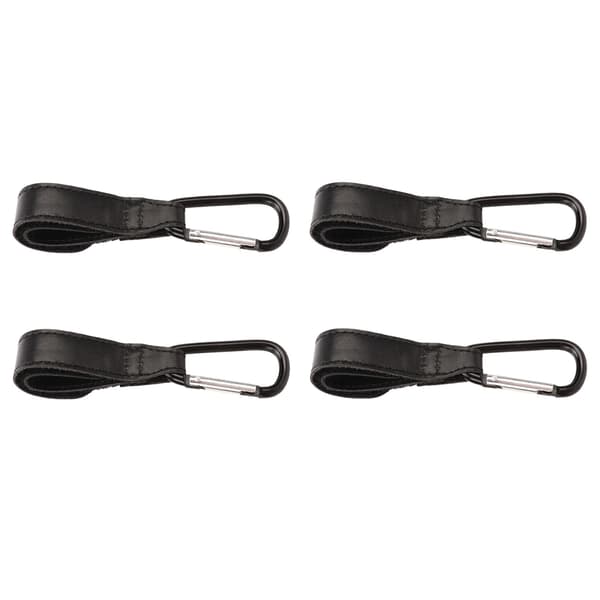 4pcs Black Stroller Hooks with Hook and Loop Outdoor Hanging Buckle for Hanging Bags