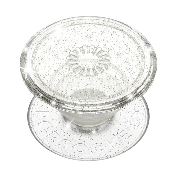 PopSockets Avtakbart grep med stativfunksjon Klart Glitter Sølv Silver, Translucent 20