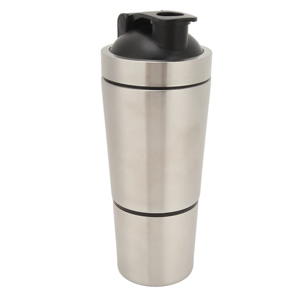 Protein Shaker-flaske i rustfritt stål med visp - 600 ml Sølv