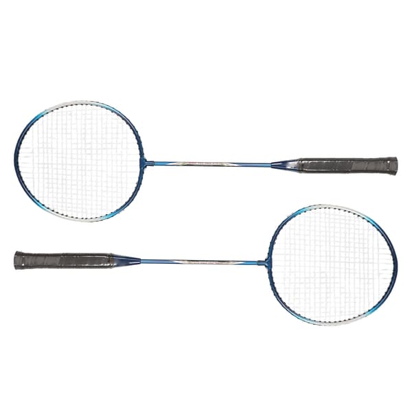 REGAIL 2 st järnlegering badmintonracket 2 spelare badmintonracketset för barn vuxna blå
