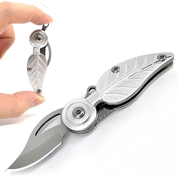 Rostfritt stål Mini Cutter Nyckelring Fick Cutter För män Kvinnor Rostfritt stål Kompakt Folding Cutter Portabel Survival Cutter