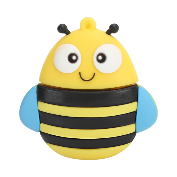 Memory Stick USB Flash Drive Pendrive Gave Datalagring Cartoon 3D Bee Model Yellow64GB