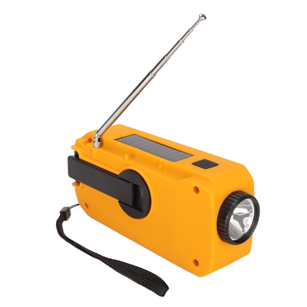 Nödradio AM FM NOAA Solar Handvev USB-laddning 2000mAh Powerbank Väderradio med LED-lampa Ficklampa Europeisk Modell
