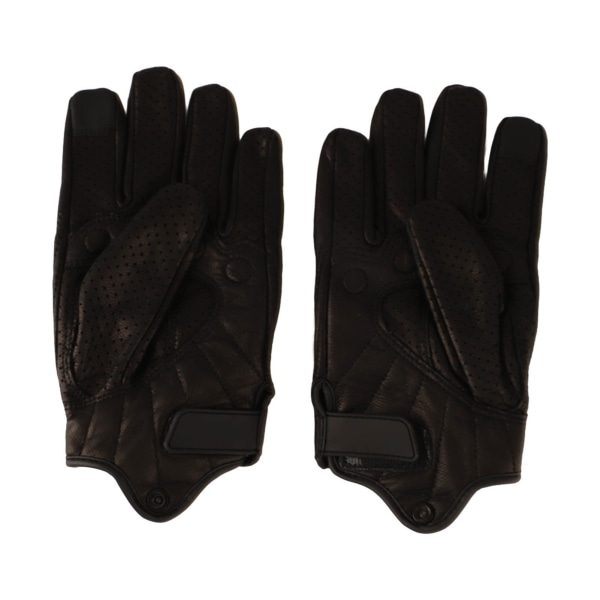 Motorcykelhandskar i svart läder för motorcykelracing med anti-slip och andningsfunktion, pekskärmsfunktion, herrhandskar