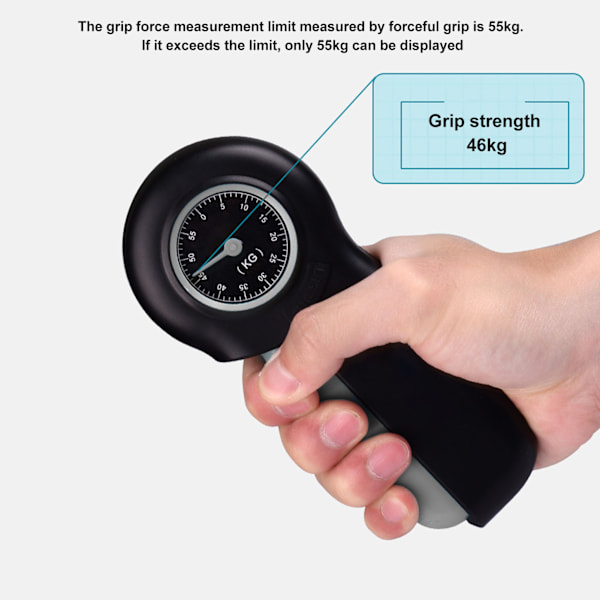 Håndgrebsstyrke Tester Hånddynamometer Ergonomisk Grebsstyrke Måleapparat Grebsdynamometer Mørkegrå