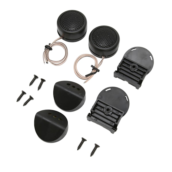 2 STK 380W Mini Dome Tweeter Rund Sort Bilhøjttaler Stick On Flush Mount Universal Modifikation