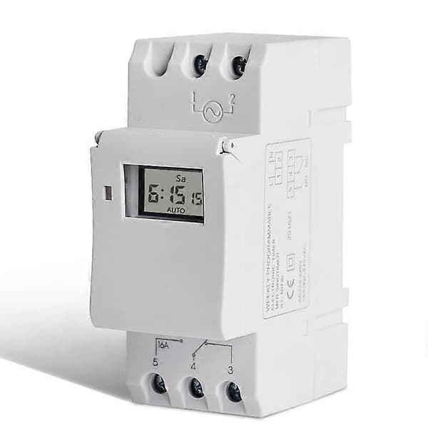(Ny) Multifunktionell veckoprogrammerbar elektronisk timer (vit) White
