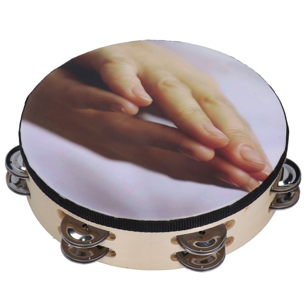 8 tommers håndklokke tamburin klapp trommerad jingle dobbeltlags perkusjonsinstrumentBønemønster