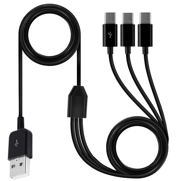 USB C splitterkabel, USB 2.0 Type A han til USB Type C (USB-C) han 1 til 3 splitterkabel dataopladerstikadapter