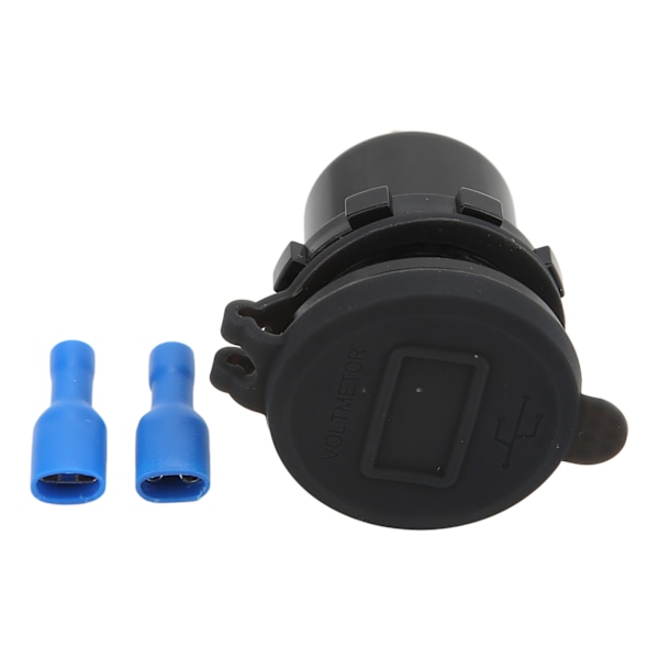 Billaddare Dubbel USB-uttag Snabbladdning med Röd Digital Display Voltmeter Terminal DC12V‑24V för Båt Motorcykel Lastbil