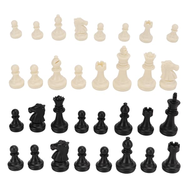 Only Chess Pieces PS Plastic Replacement Mini Chess Figures 49mm Height King for Party Relaxation (Black White)