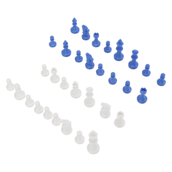 Only Chess Pieces PS Plastic Replacement Mini Chess Figures 49mm Height King for Party Relaxing Blue