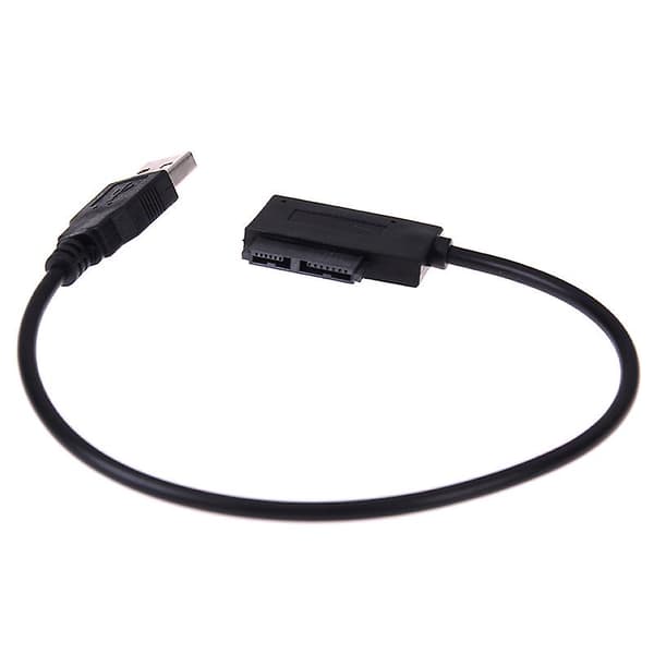 USB til 7+6 13-pinners slank SATA/IDE CD DVD ROM optisk stasjonskabeladapter Svart