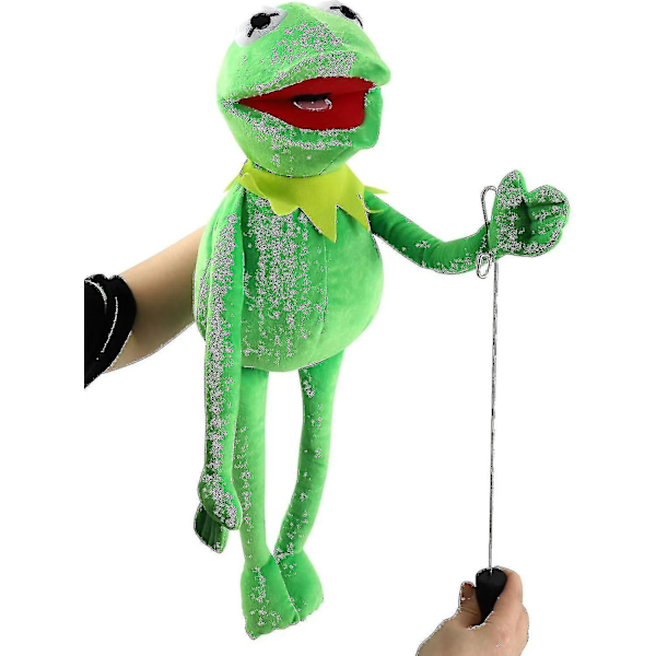 Kermit Frosken Hånddukke, Frosk Plysj, Muppet Show, Myk Frosk Stoffdyr Dukke for Rollespill - Grønn, 60 cm