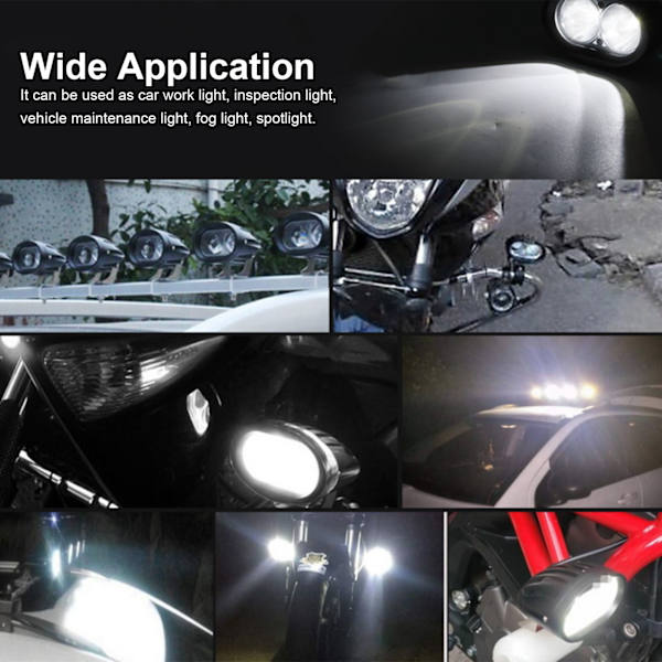 20W LED Dobbelt Hoved Ekstralygte Spotlight til Bil Lastbil ATV Båd Motorcykel - Sort