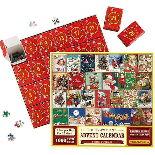 Julekalender-puslespill Blind Box 24 dager Juletellerkalender-puslespill Blind Box-sett Gave til barn