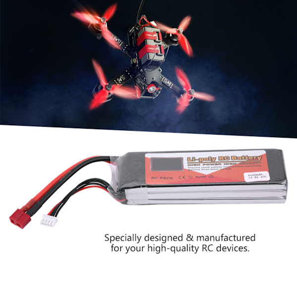 ZOP POWER 14.8V 4500mAh 60C LiPo Batteri - T-stik