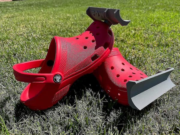 Snøplog-sjarmtilbehør til Croc-sko, et par snøplog-Croc-tilbehør frontblader Grey