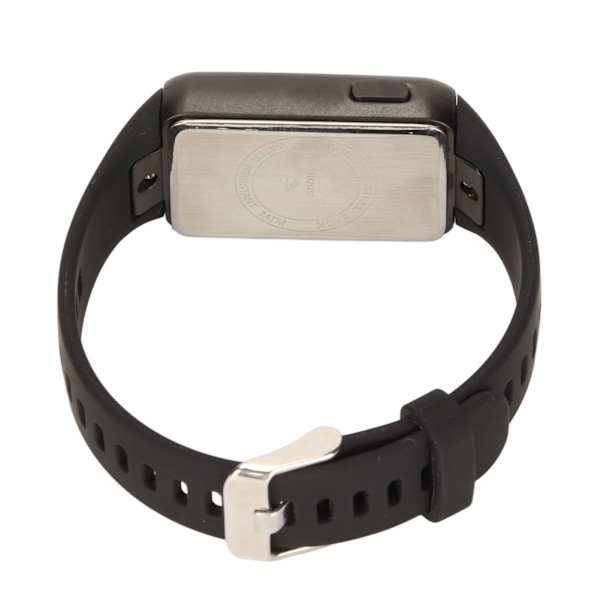 Smart Watch Legering Silikone Glas 210mah 30m Vandtæt LED Fitnessur til Familievenlige Kolleger Sort Rem Sort Skal