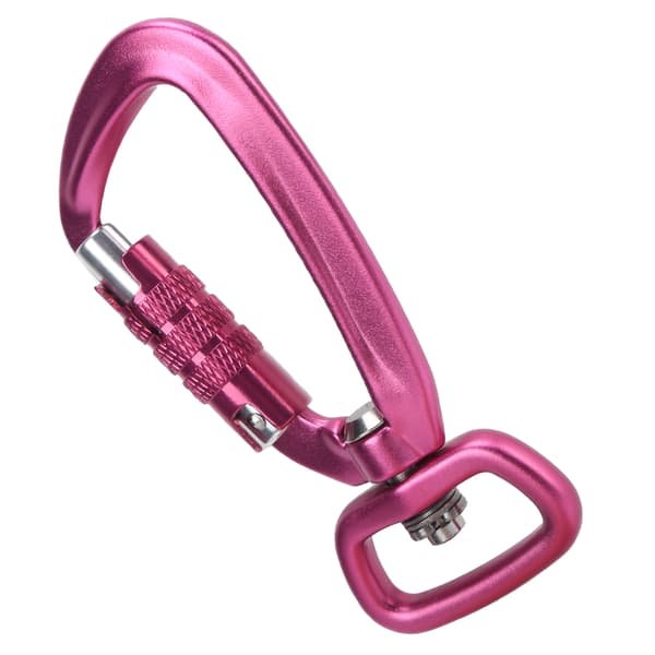 Carabiner Clip Auto Locking Square Bottom 360 Rotation Hook Accessory for Dog Leashes Hammocks Backpacks Pink