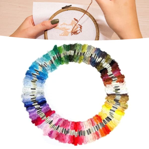 100 Farver Polyester Bomuld Broderigarn Blødt Tråd til DIY Håndværk Armbånd 0.3