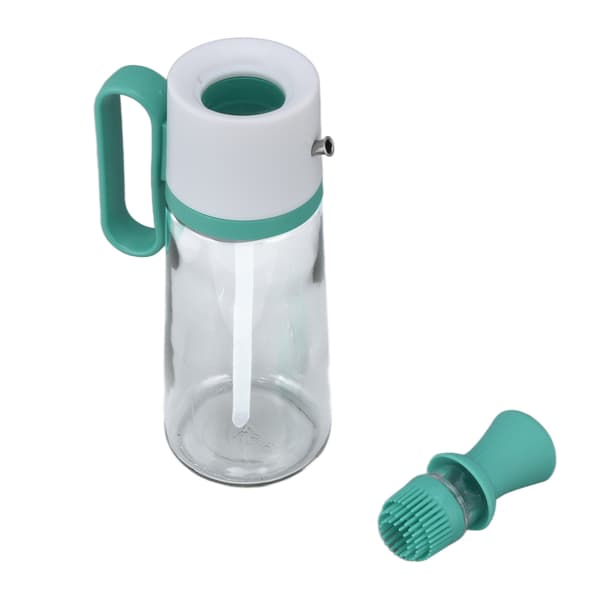Oliekande 550 ml Anti-lækage Eddikedispenser Synlig Kapacitet Blank Oliedispenser med Skala til Udendørs Grill Grøn