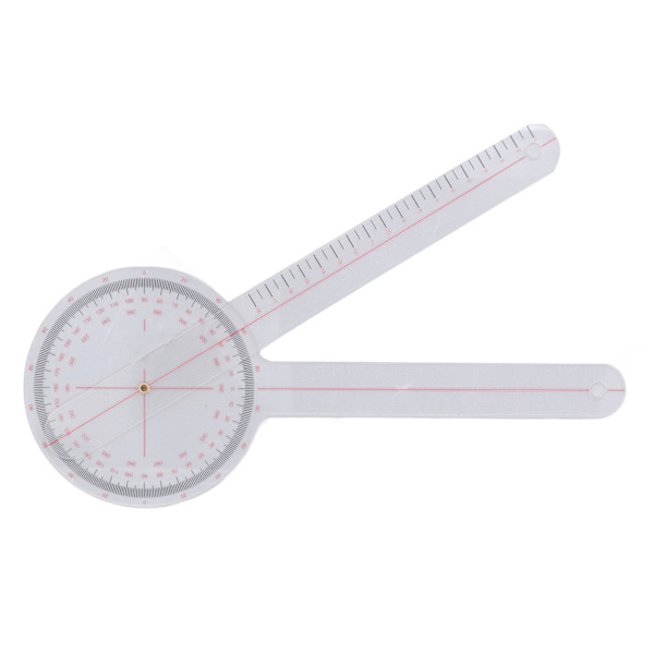 Ortopedisk goniometer i stor storlek - 360° vinkelvinkellinjal för knäleds-, armbågs- och axelterapi (31,6 cm/12,4 tum)