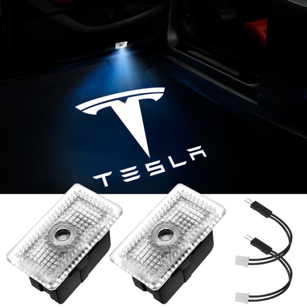 [SZ]2 stk. Tesla bildørlys, Led bildørlogo-lys, bildør Pr