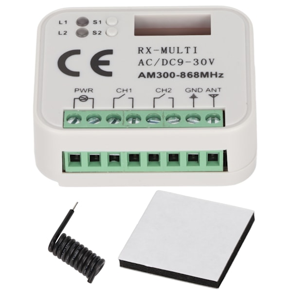 2-vägs fjärrkontrollbrytarmodul Universal Smart Trådlös 300 till 868MHz Multifrekvens Fjärrkontrollbrytarmodul 9 till 30V