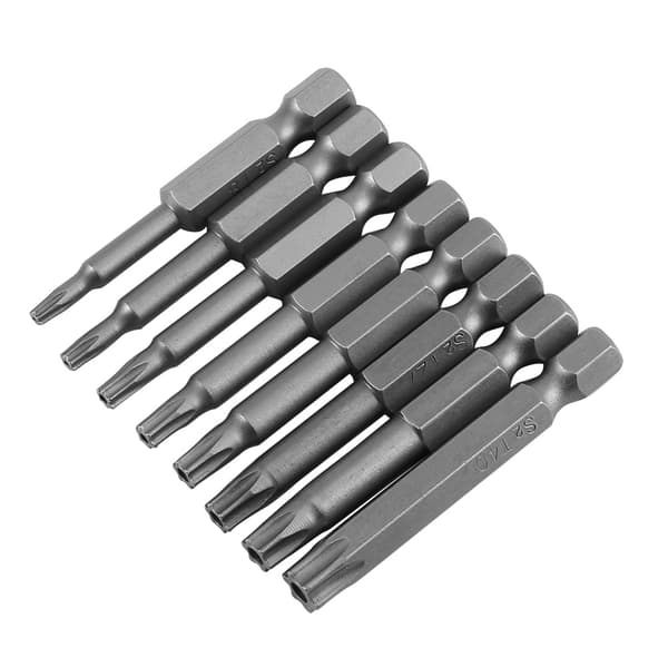 Säkerhetsstjärnmejselbitsset, 8 delar, T8-T40, 1/4\" Hexskaft, 50mm längd