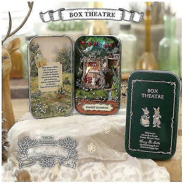 Dockhus Miniatyr DIY-kit med möbler Mini Box Teater Konstpresent