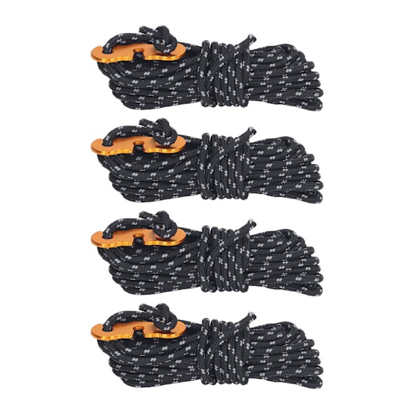 Reflekterende Guy Lines for camping, fotturer og reiser - 4 stk, 13,1 fot, 3 mm, 573 lb bæreevne