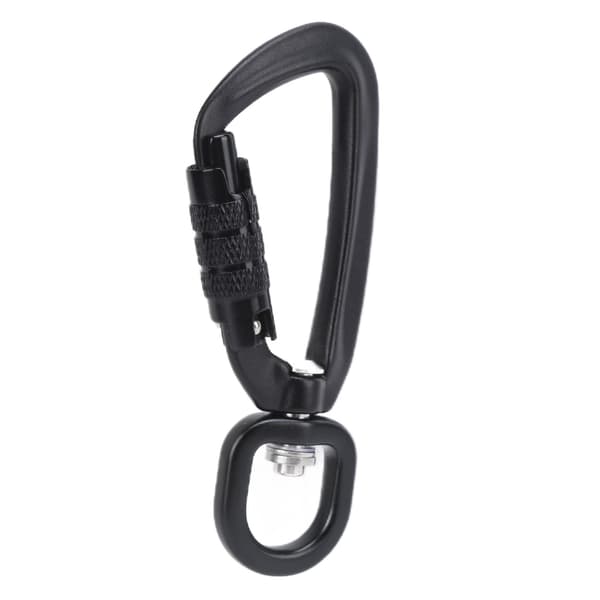 Carabiner Clip Auto Locking 360 Rotation Hook Accessory for Dog Leashes Hammocks Backpacks Black