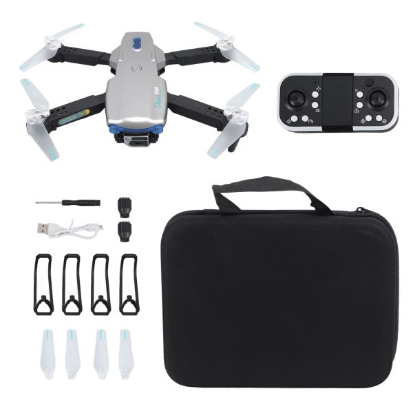 Vikbar 4K Dual Camera RC Quadcopter med Obstacle Avoidation och LED-lampor - 2,4 GHz, 4 kanaler (14+ år)