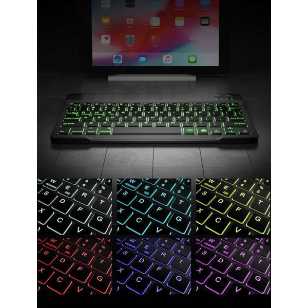 Fargerik lærveske med Bluetooth-tastatur og TPU-pennespor for Air4 10.9 (kompatibel med Pro11 2020/2018)