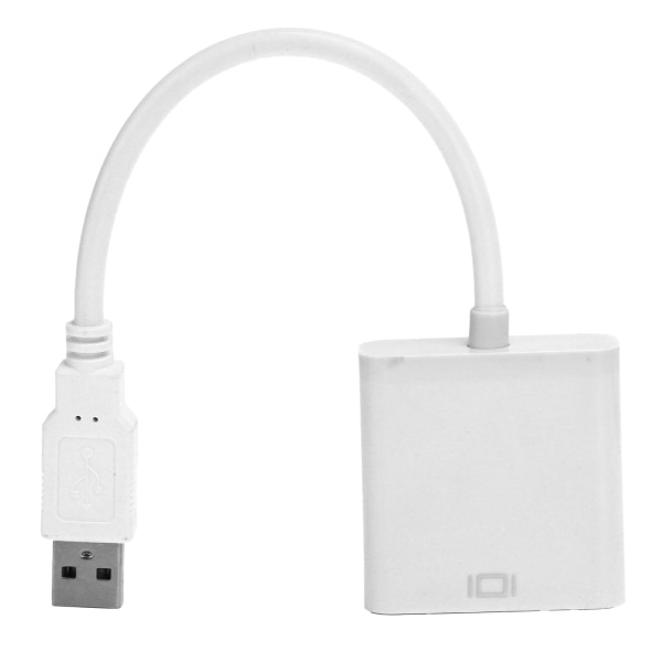 USB3.0 til VGA-konverter 5Gbps HD 1080P Adapterkabel 15Pin hun eksternt videokort Hvid