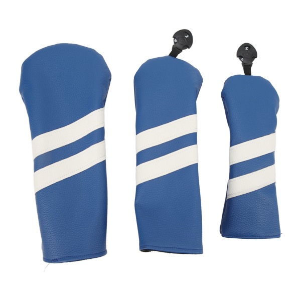 Roterbart blåt PU køllehoved - køllebetræk i 3 størrelser til træ, fairway og hybrid - beskyttelse til udendørs sportsklubber